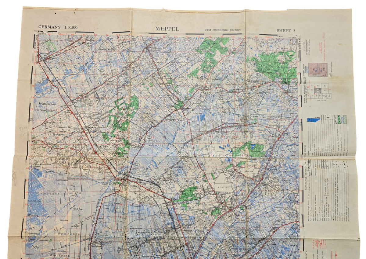 Original WW2 British Map - Meppel (1945)
