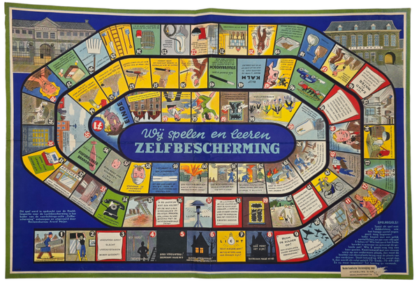 Original WW2 Dutch LBD Document  - Luchtbeschermingsdienst boardgame, Wij spelen en leeren zelfbescherming, Arend Meijer (1940)
