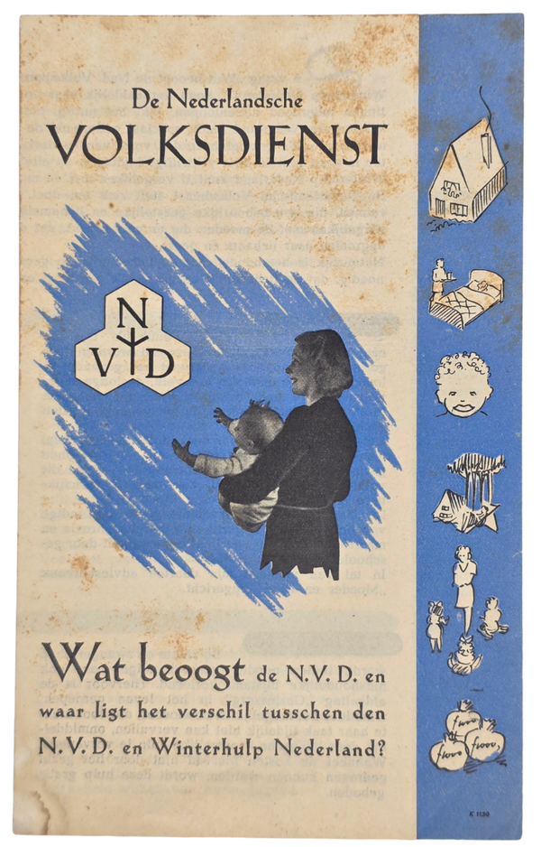 Original WW2 Dutch Collaboration NVD Document - Nederlandsche Volksdienst verschil Winterhulp Nederland