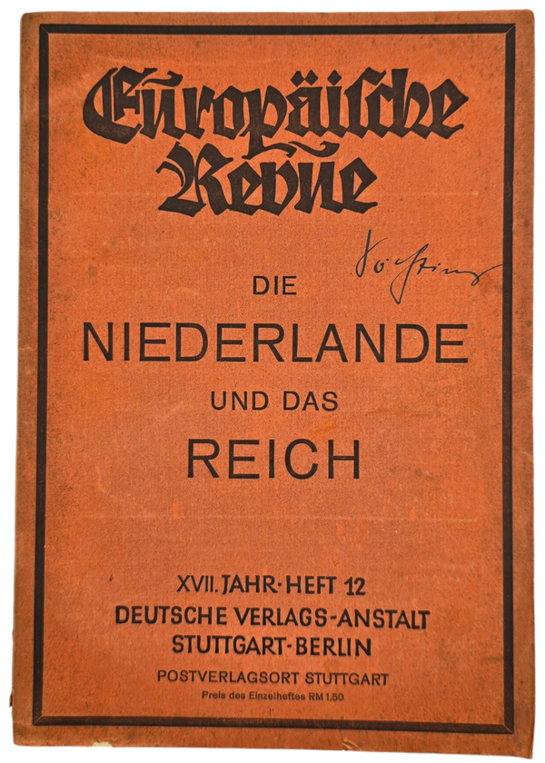 Original WW2 German Brochure - Europäische Revue, Die Niederlande und das Reich (1941)