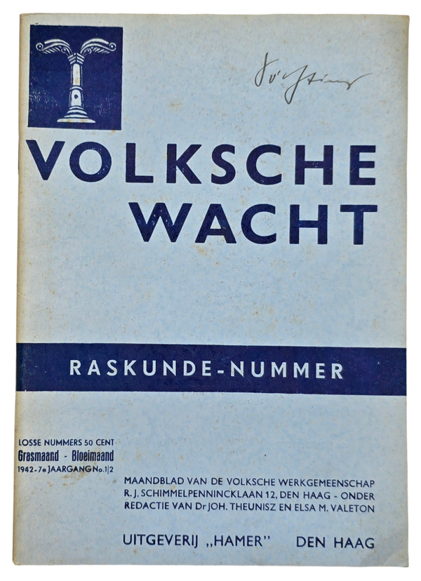 Original WW2 Dutch NSB Collaboration Brochure - Volksche Wacht Raskunde Nummer (1942)