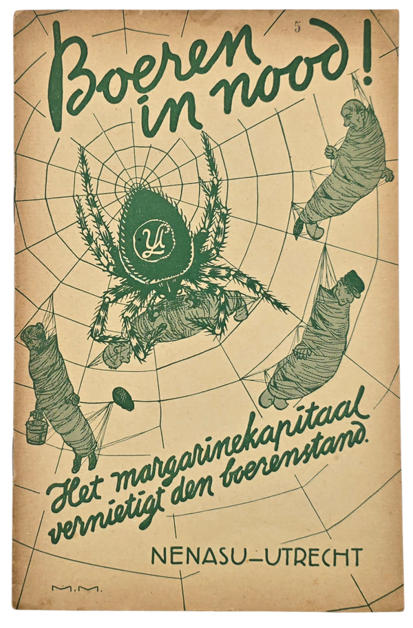 Original WW2 Dutch Collaboration NSB Brochure - Boeren in Nood! Het Margarinekapitaal vernietigt den boerenstand, 2nd edition