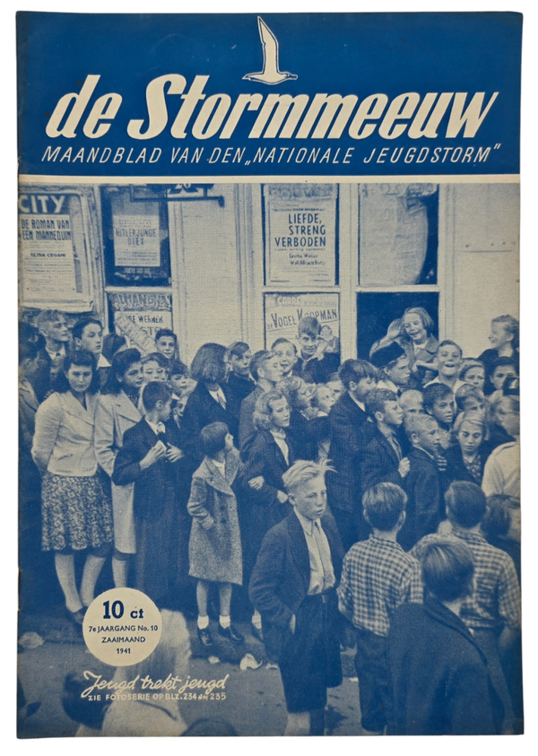 Orginal WW2 Dutch Collaboration NSB Magazine - NJS Jeugdstorm De Stormmeeuw, 7th year No. 10 (1941)