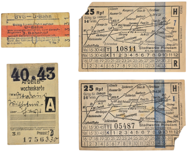 Original WW2 German Document - Trainticket set Berlin