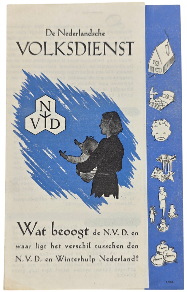 Original WW2 Dutch Collaboration NVD Document - Nederlandsche Volksdienst verschil Winterhulp Nederland, Aerdenhout