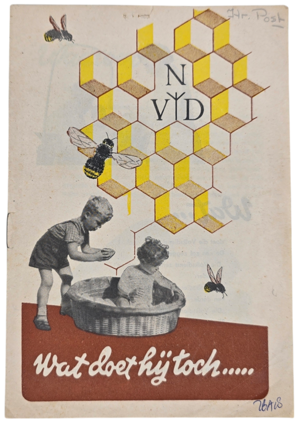 Original WW2 Dutch Collaboration NVD Brochure - Nederlandsche Volksdienst ''Wat doet hij toch...'', Aerdenhout (1942)