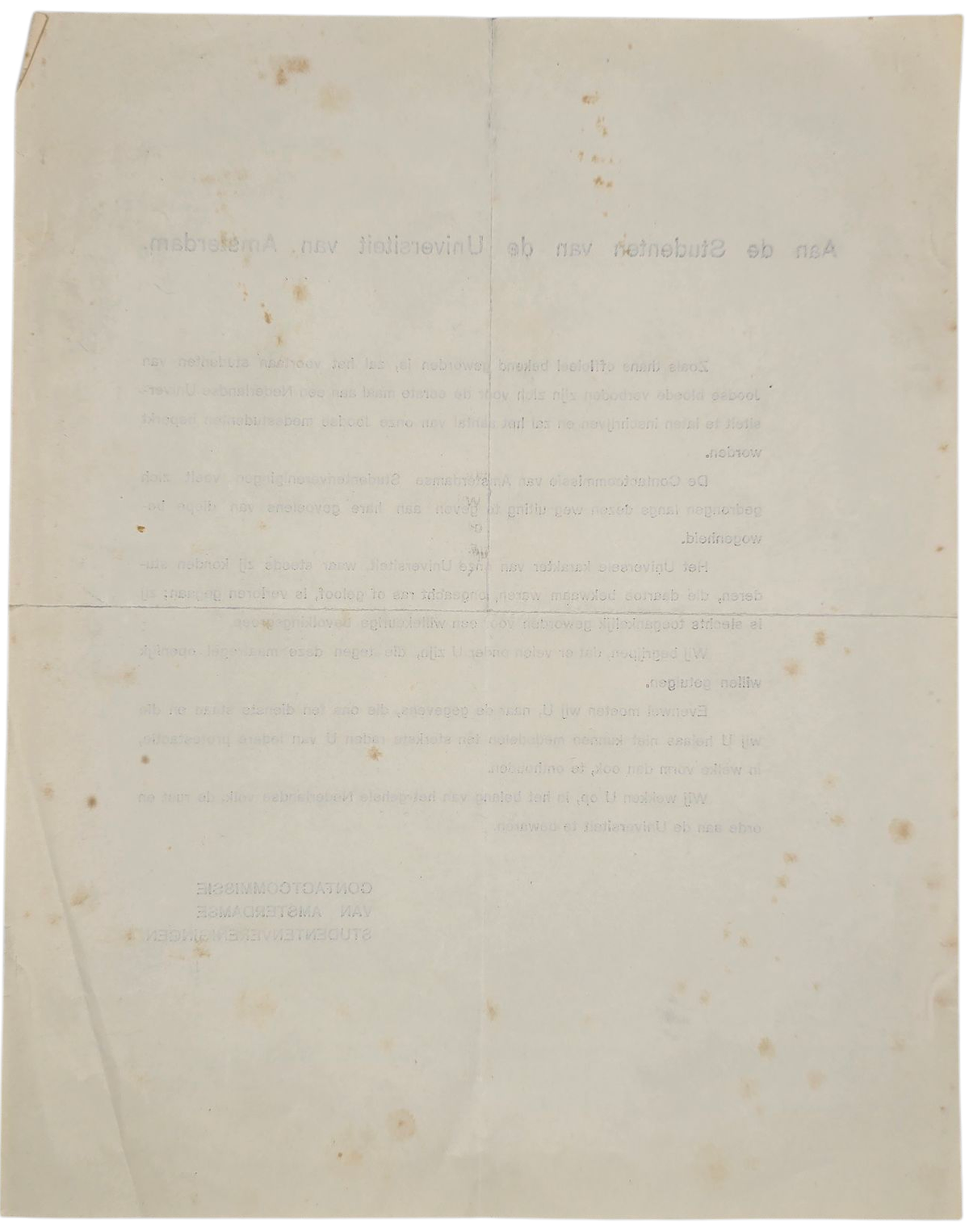 Original WW2 Dutch Resistance Document - UVA University of Amsterdam ...