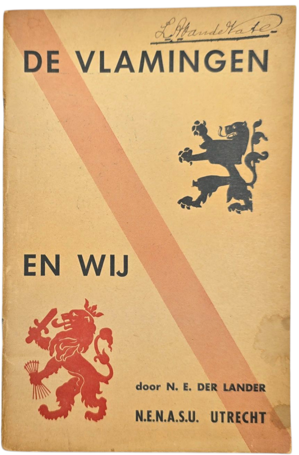 Original WW2 Dutch Collaboration NSB Brochure - De Vlamingen en Wij, N. E. der Lander (1935)