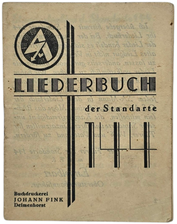 Original WW2 German Brochure - SA Liederbuch der Standarte 144, Delmenhorst