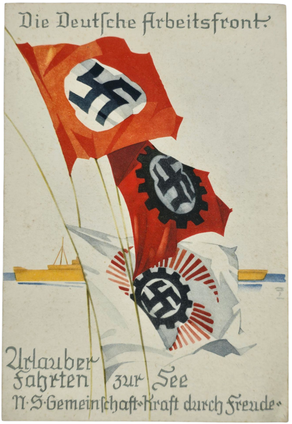 Original WW2 German DAF Document - Deutsche Arbeitfront KDF Kraft Durch Freude urlaub vacation flyer (1939)