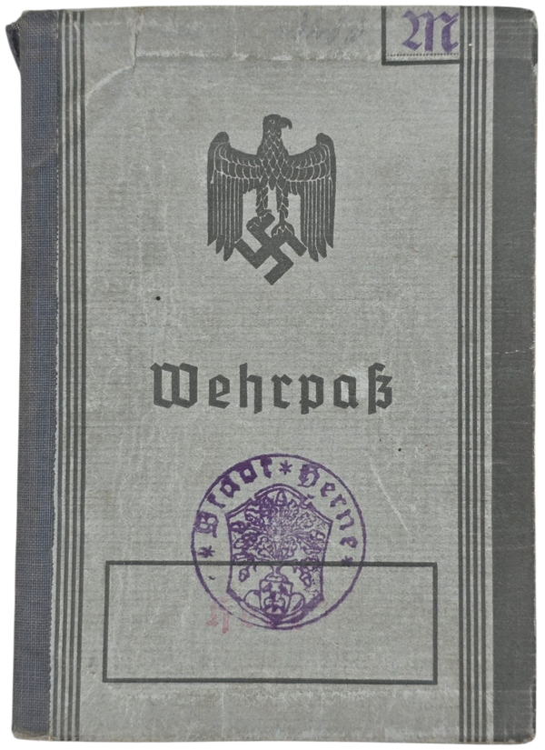 Original WW2 German Document - Wehrpass Herne (1937)