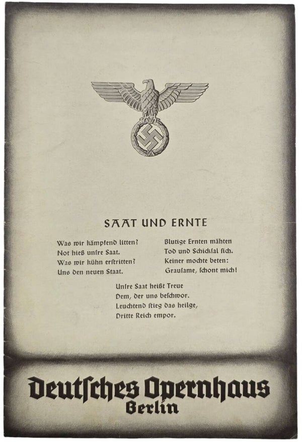 Original WW2 German Brochure - Der Vorhang, Blätter des Deutschen Opernhäuses Berlin, September (1936)