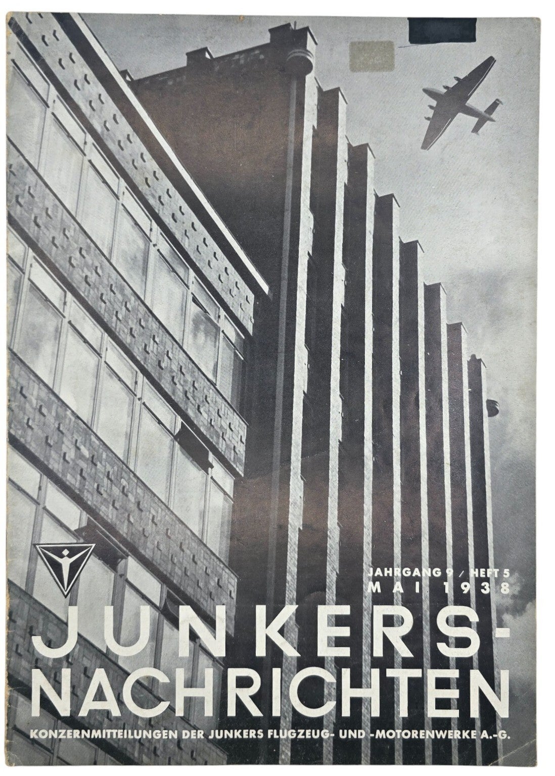 Original WW2 German Luftwaffe Magazine - Junkers Nachrichten 9th Year No. 5, Mai (1938)