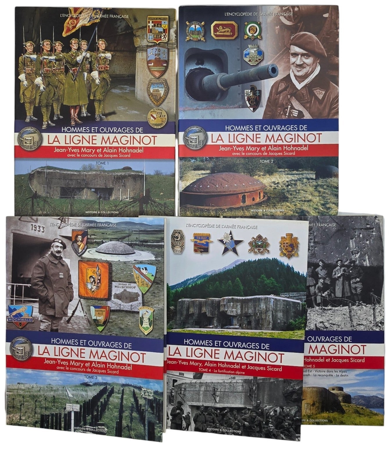 Original French Book Set – Hommes et ouvrages de la Ligne Maginot (Tomes 1–5), Jean-Yves Mary, Alain Hohnadel, Jacques Sicard (2000 - 2009)