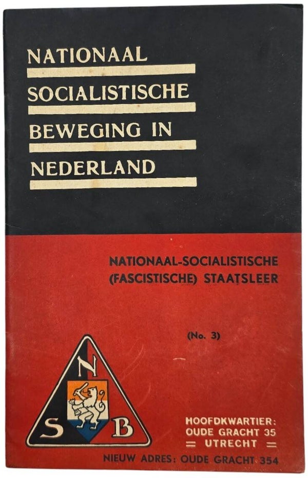 Original WW2 Dutch Collaboration NSB Brochure - Nationaal-socialistische (Fascistische) staatsleer No. 3 (1933)