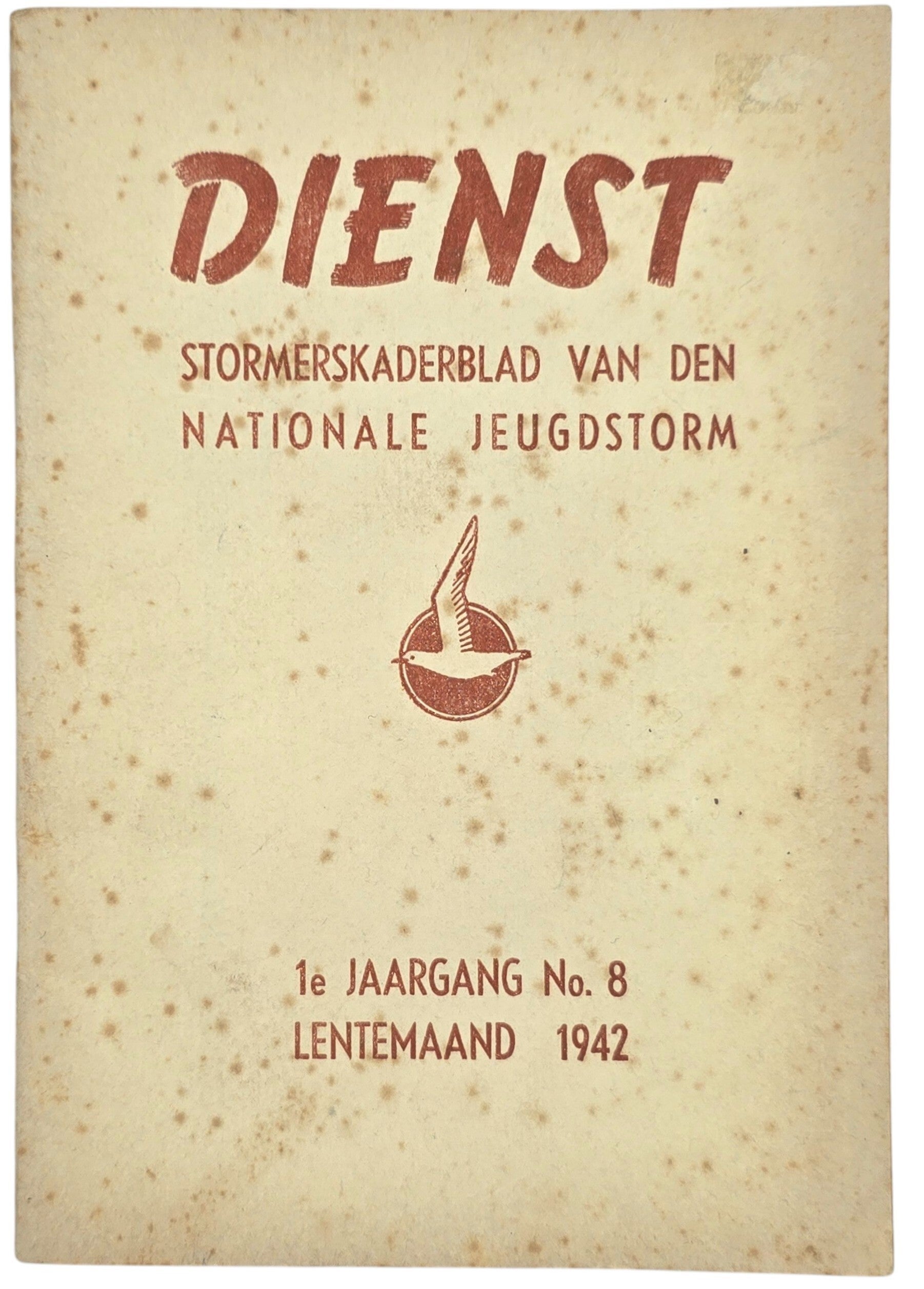 Original WW2 Dutch Collaboration NSB Magazine - Stormersdienst Kaderblad NJS Jeugdstorm 1st Year No. 8 (1942)