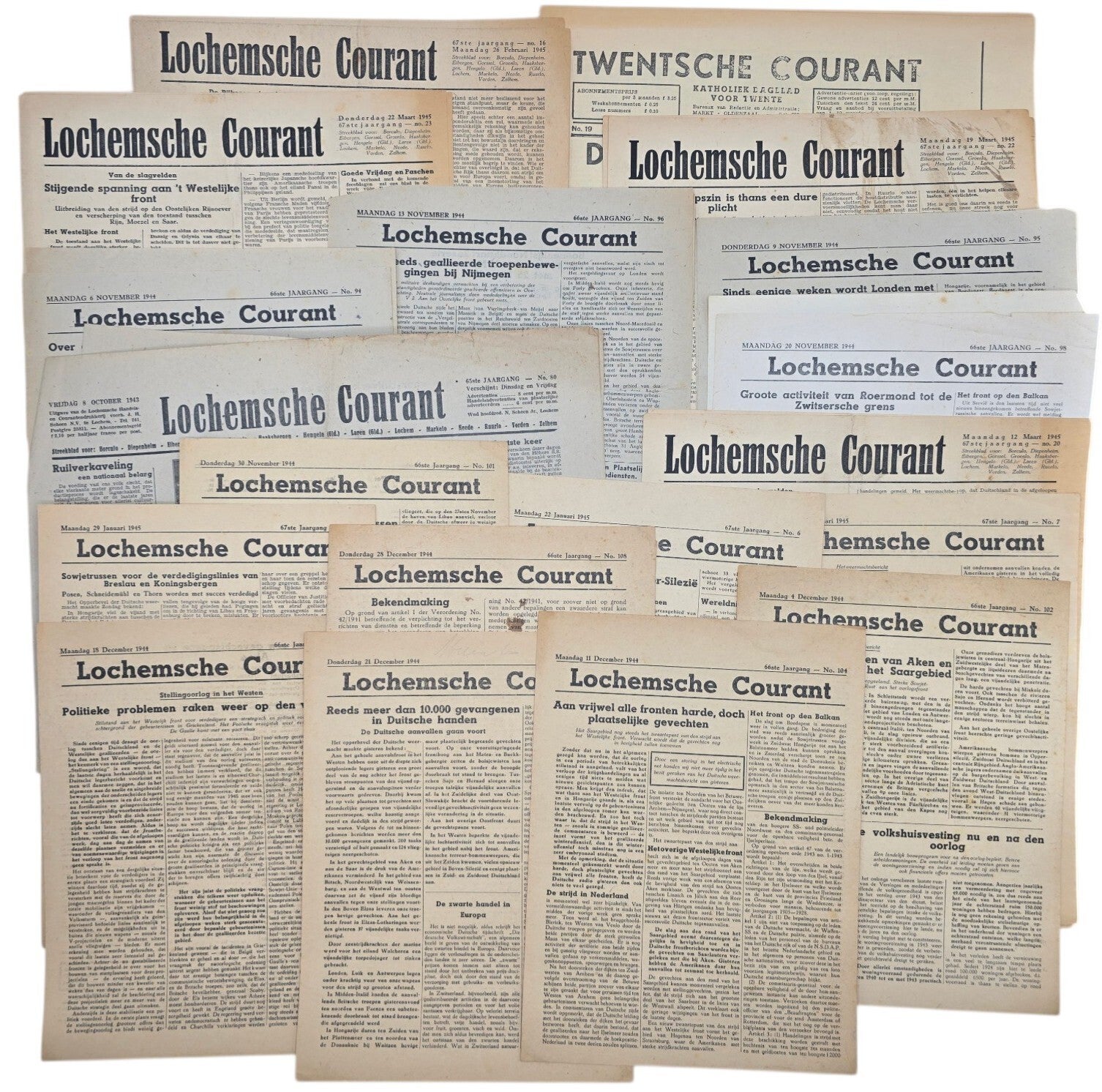 Original WW2 Dutch Newspaper - Lochemsche Courant late war set (1944 1945)