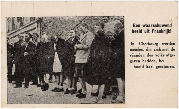 Original WW2 Dutch Resistance Postcard - Een waarschuwend beeld uit Frankrijk! Vrij Nederland (1944)