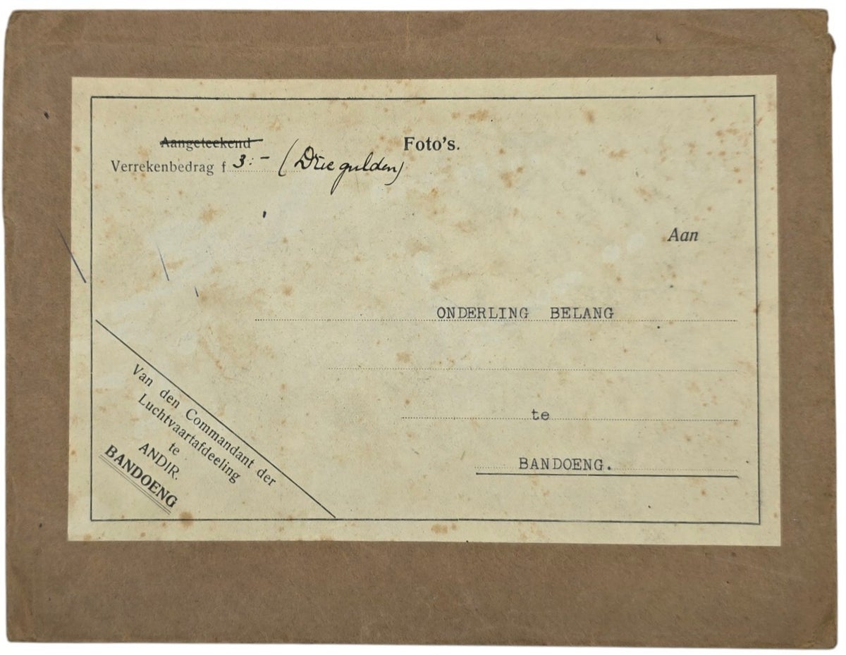 Original WW2 Dutch Document - Envelope Luchtvaartafdeeling Andir Bandoeng