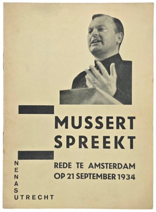 Original WW2 Dutch Collaboration NSB Brochure - Mussert spreekt, rede te Amsterdam op 21 september (1934)