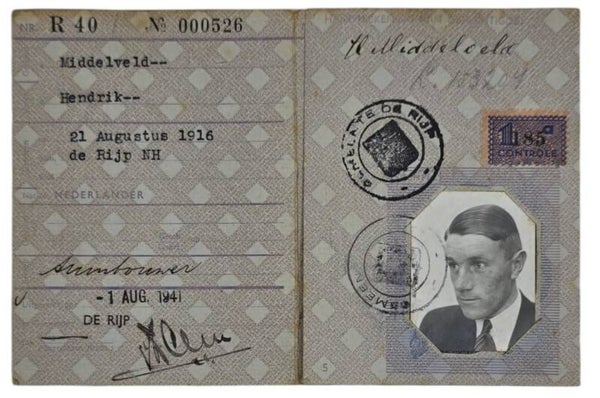 Original WW2 Dutch ID card - Persoonsbewijs De Rijp (1941)