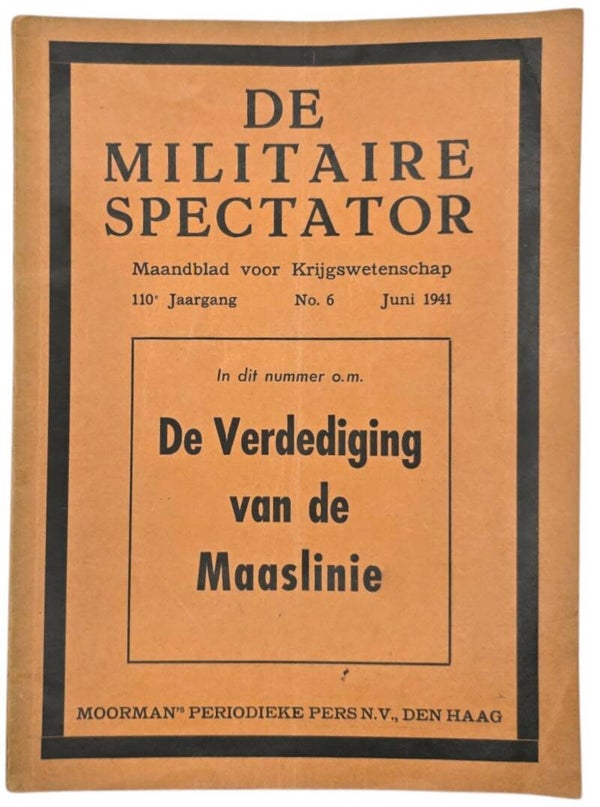 Original WW2 Dutch Brochure - De Militaire Spectator 110th Year No. 6 Maaslinie, Juni (1941)