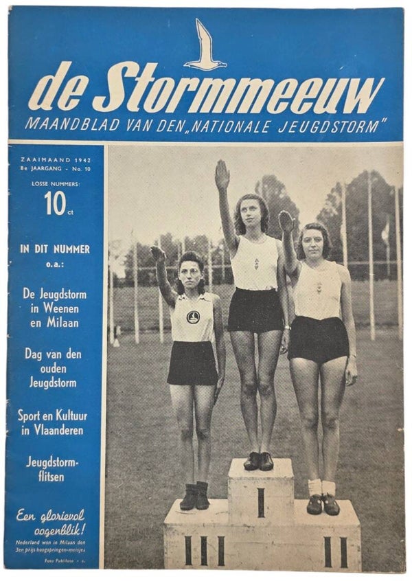 Original WW2 Dutch Collaboration NJS Magazine - De Stormmeeuw, 8th Year No. 10 (1942)