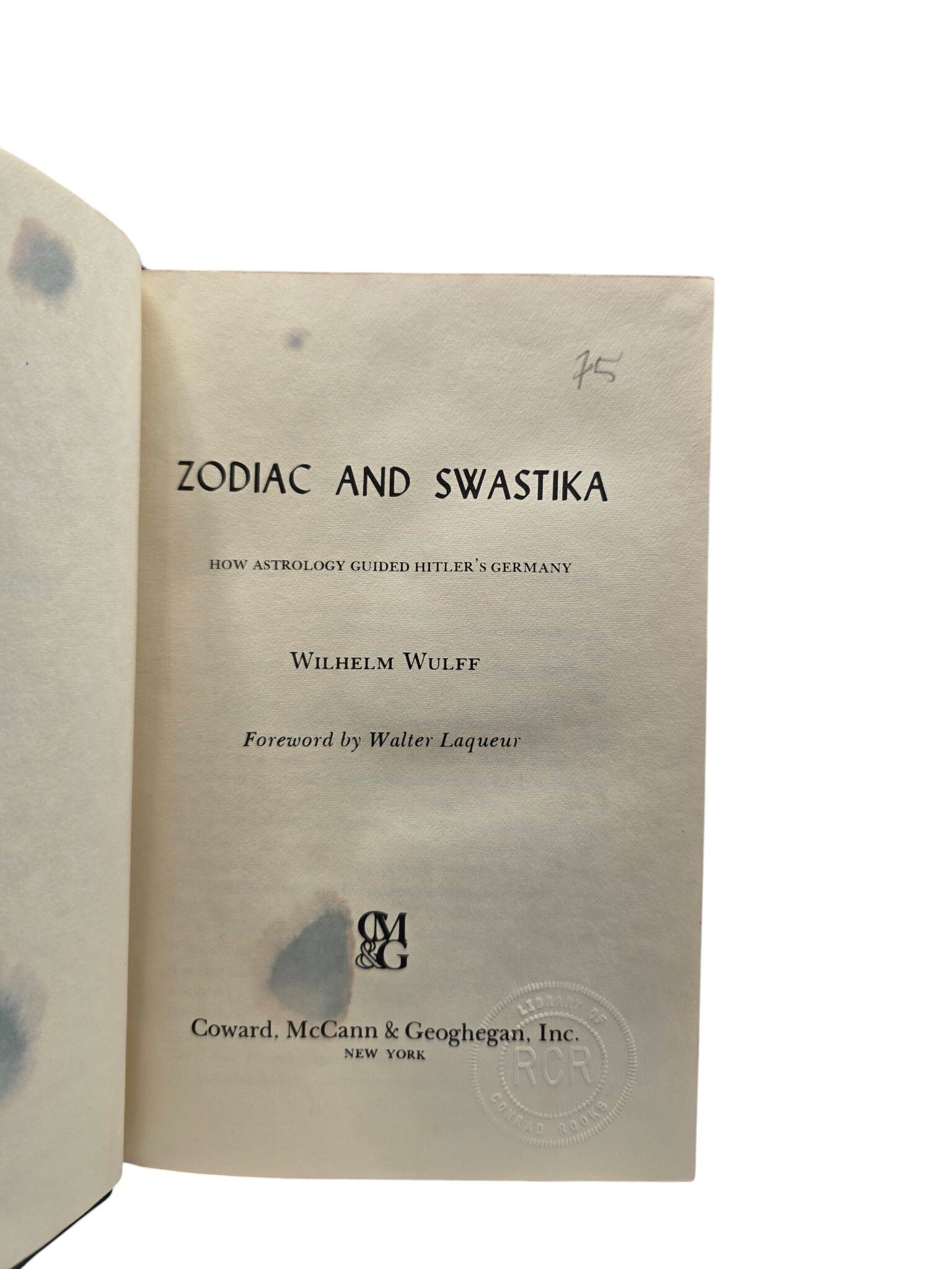 Original English Book – Zodiac and Swastika, Wilhelm Wulff (1973)