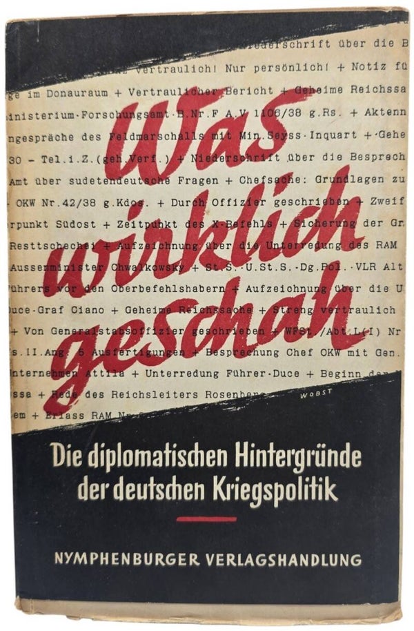 Original German Book – Die diplomatischen Hintergründe der deutschen Kriegspolitik, Heinz Holldack (1949)
