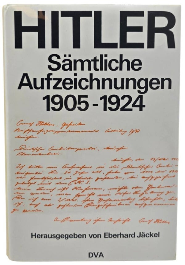 Original German Book – Hitler: Sämtliche Aufzeichnungen 1905–1924, edited by Eberhard Jäckel (1980)