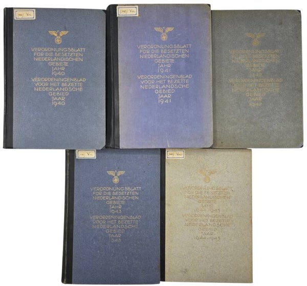 Original WW2 Dutch Book - Verordnungsblatt für die besetzten niederländischen Gebiete complete set (1940 1945)