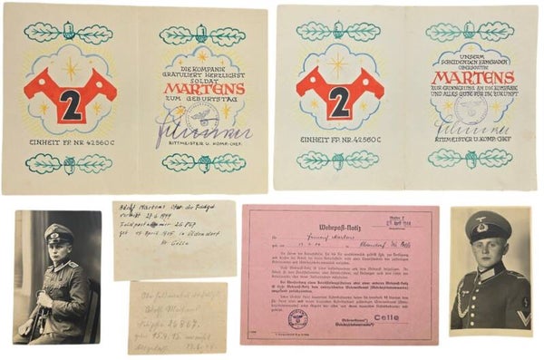 Original WW2 German Document - Schmukurkunde set Oldendorf (1944)