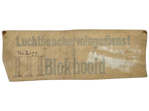 Original WW2 Dutch LBD Armband - Luchtbeschermingsdienst Blokhoofd armband Amsterdam