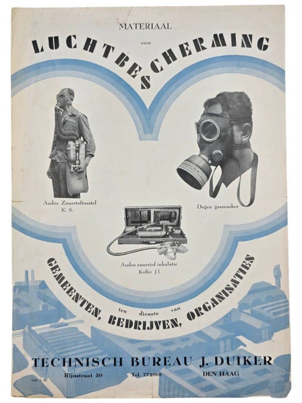 Original WW2 Dutch LBD Document - Materiaal voor Luchtbescherming Technisch Bureau J. Duiker, Den Haag (1935)