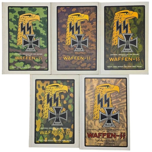 Original English Book Set – Uniforms, Organization and History of the Waffen-SS Vol. 1–5, Roger James Bender & Hugh Page Taylor (1969–1982)
