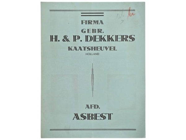 Original WW2 Dutch LBD Document - Firma Gebr. H & P Dekkers Kaatsheuvel, Afd. Asbest, Asbesto suits