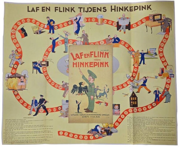 Original WW2 Dutch Liberation Document - Boardgame Laf en Flink tijdens Hinkepink, The Hague (1945)
