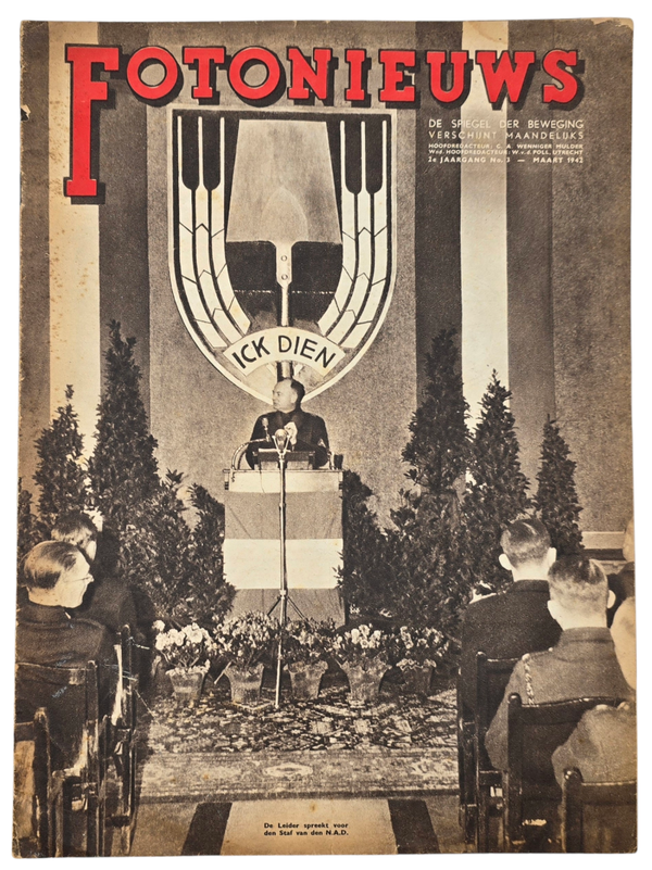 Original WW2 Dutch Collaboration NSB Magazine - Fotonieuws, 2nd year No. 3, NAD (1942)