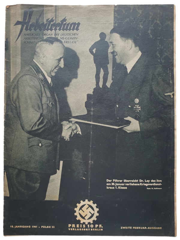 German magazine - KDF Arbeitertum 10th year no 22 (1941) Ley & Hitler