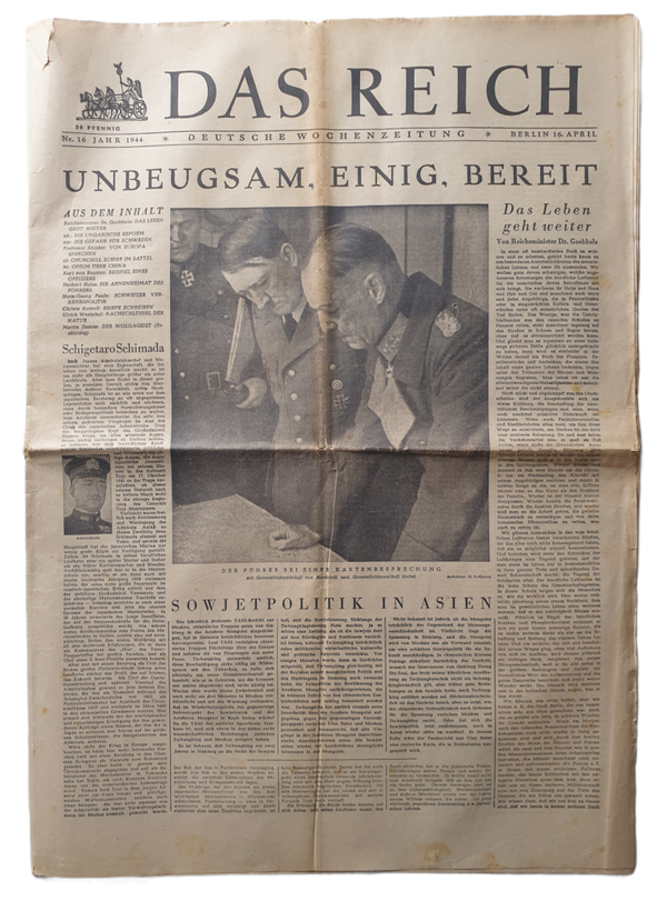 Newspaper - Das Reich 1944 no. 16 Hitler, von Rundstedt and Keitel