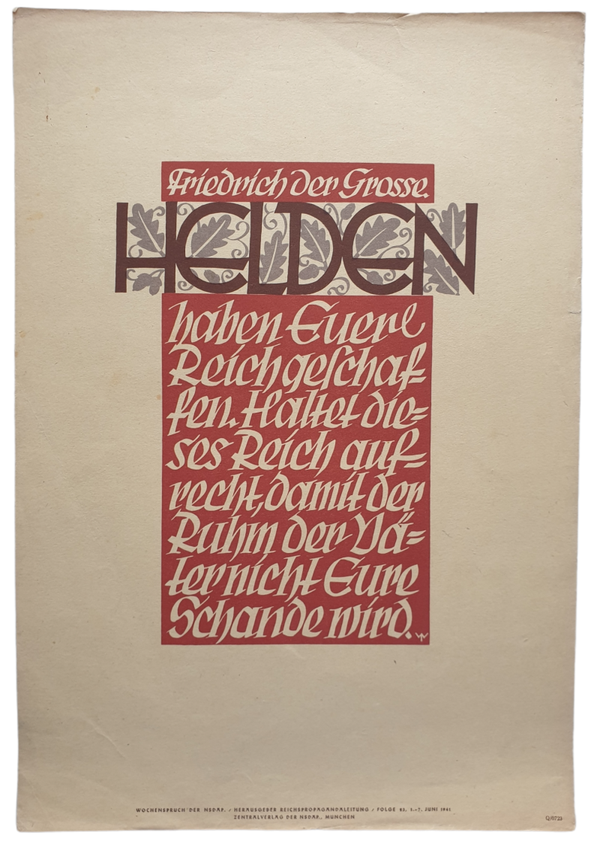 NSDAP Wochenspruch 1942 folge 23  Frederick the Great