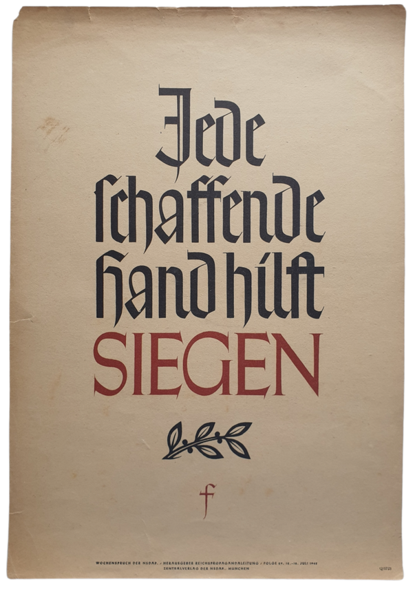 NSDAP Wochenspruch 1942 folge 29