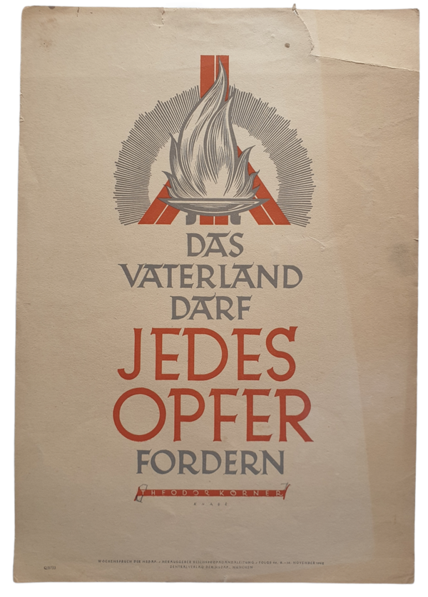 NSDAP Wochenspruch 1942 folge 46 Theodor Korner