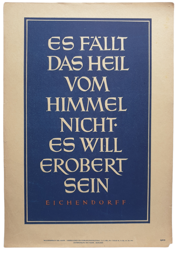 NSDAP Wochenspruch 1943 folge 32 Joseph von Eichendorff