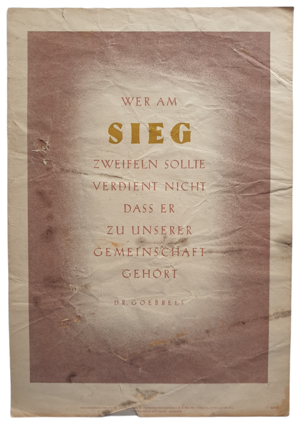 NSDAP Wochenspruch 1943 folge 34 Joseph Goebbels