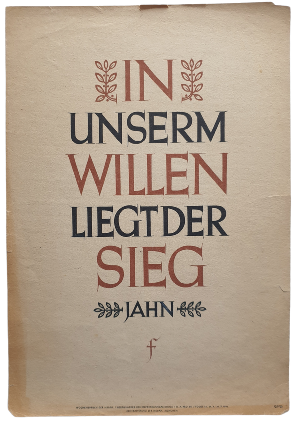 NSDAP Wochenspruch 1943 folge 44 Friedrich Ludwig Jahn