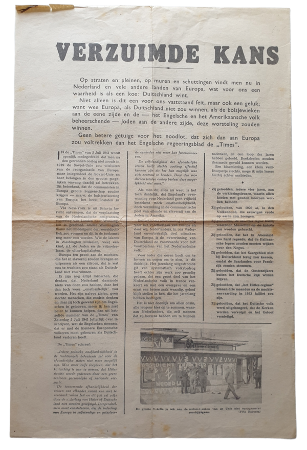 NSB flyer - ''Verzuimde kans''