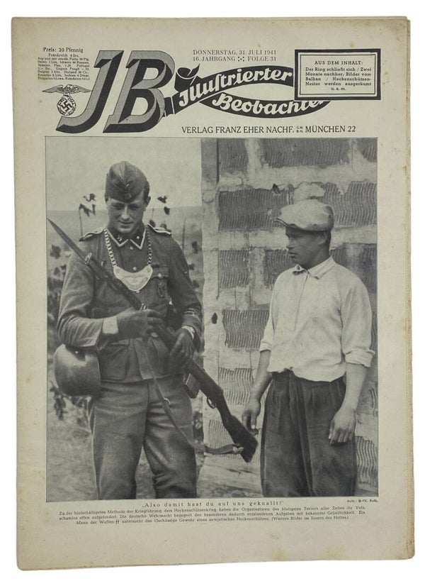 Original WW2 German Magazine - Illustrierter Beobachter 16th Year No. 31, SS (1941)