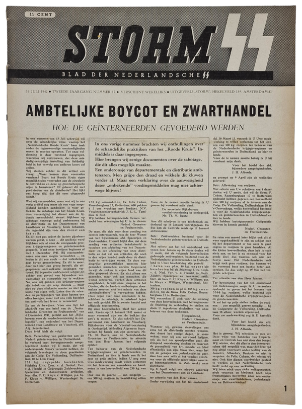 Original WW2 Dutch Waffen SS Newspaper - Storm SS 2nd year No. 17 (1942)