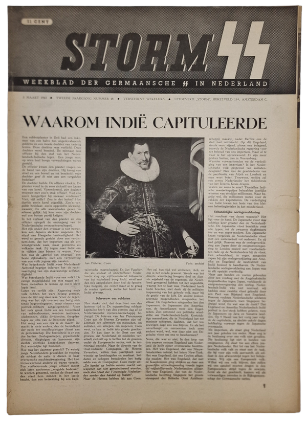 Original WW2 Dutch Waffen SS Newspaper - Storm SS 2nd year No. 48 (1943)